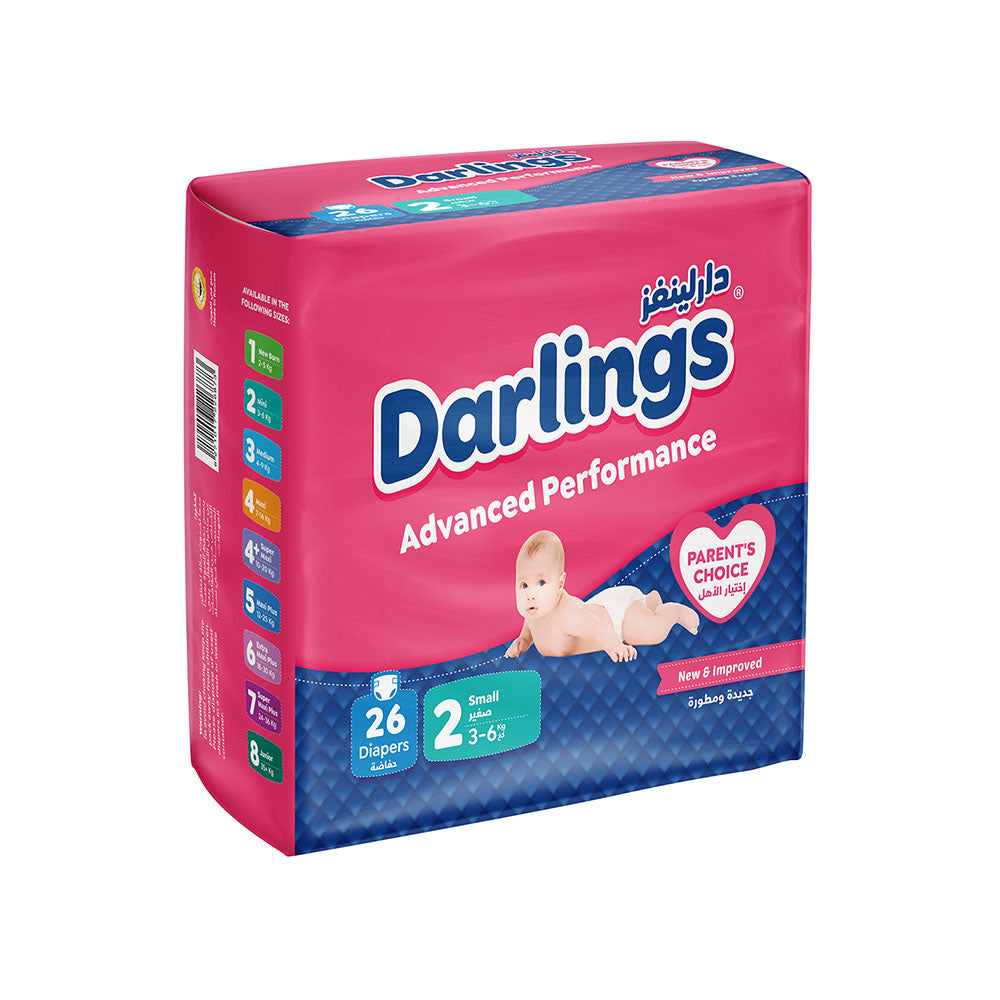 Darlings Advanced Size 2 Mini (3-6kg) - 26 Diapers Family Pack