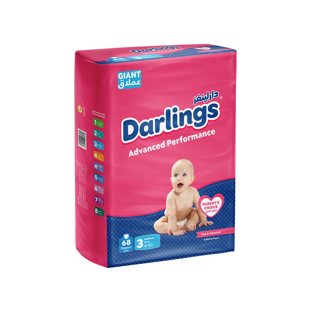 Darlings Advanced Size 3 Medium (4-9kg) - 68 Diapers Giant Pack