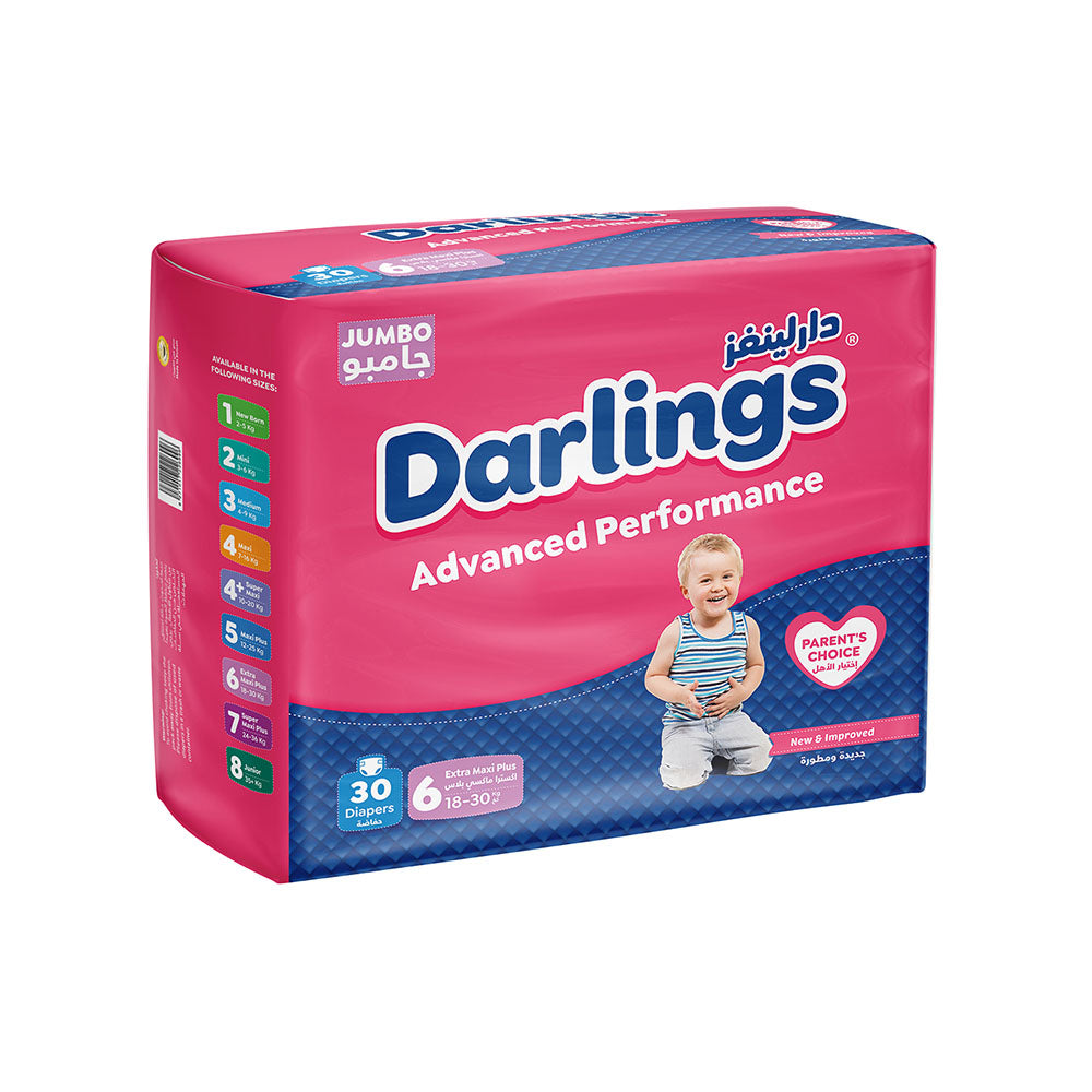 Darlings Advanced Size 6 Extra Maxi Plus (18-30kg) - 30 Diapers Jumbo Pack