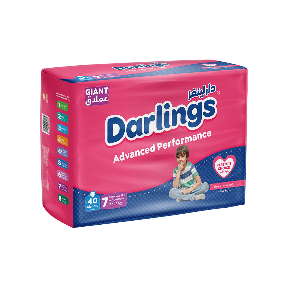 Darlings Advanced Size 7 Super Maxi Plus (24-36kg) - 24 Diapers Jumbo Pack