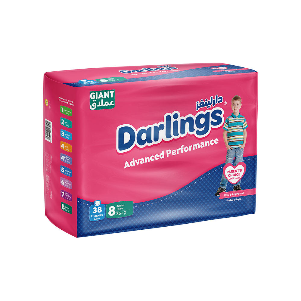 Darlings Advanced Size 8 Junior (35+kg) - 38 Diapers Giant Pack