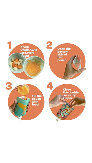 Didobaby Reusable Pouches (Pack of 6) Fruits (6m+)  - 100ml