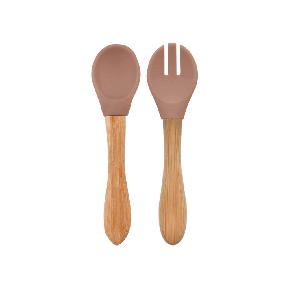 Minikoioi Dig In Spoon & Fork with Bambo Handle - Woody Brown