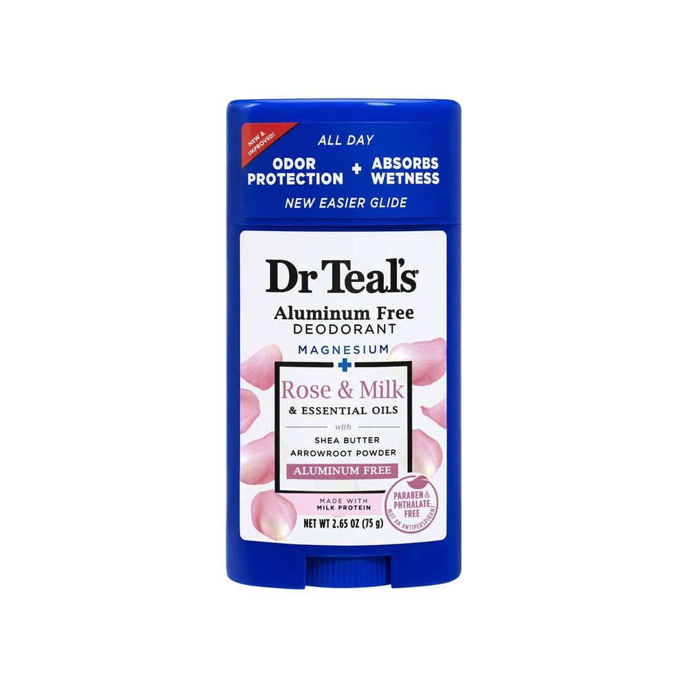 Dr Teal's Aluminum Free Deodorant with Magnesium + Rose & Milk 75g