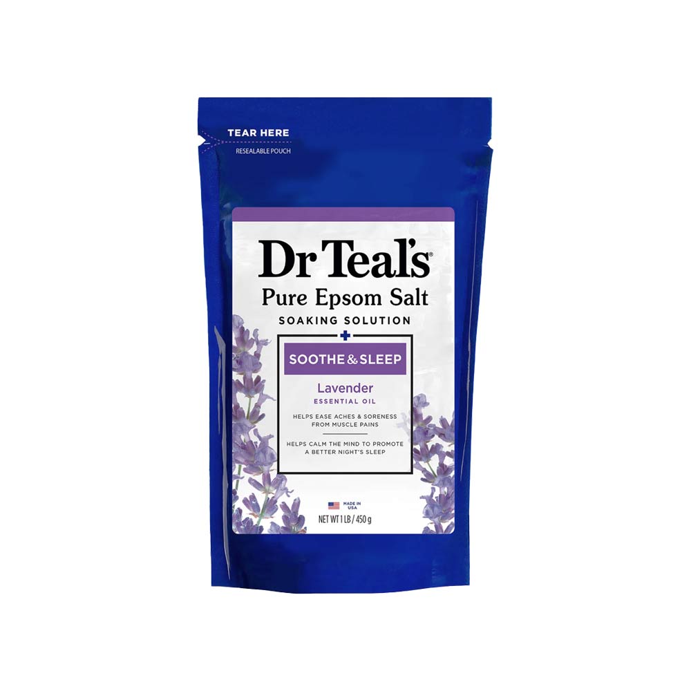 Dr Teal's Pure Epsom Salt Soaking Solution - Soothe & Sleep with Lavender 450g