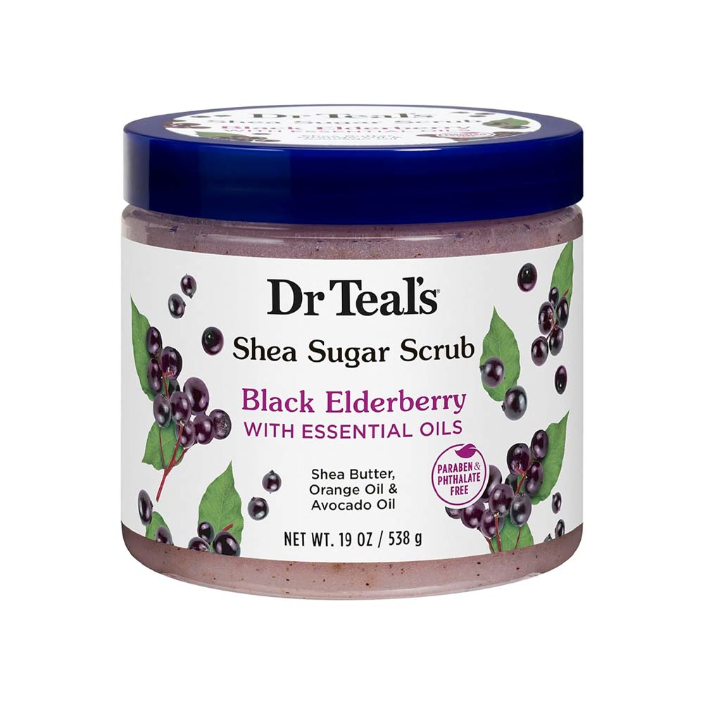 Dr Teal's Shea Sugar Body Scrub - Black Elderberry with Essential Oils 538g