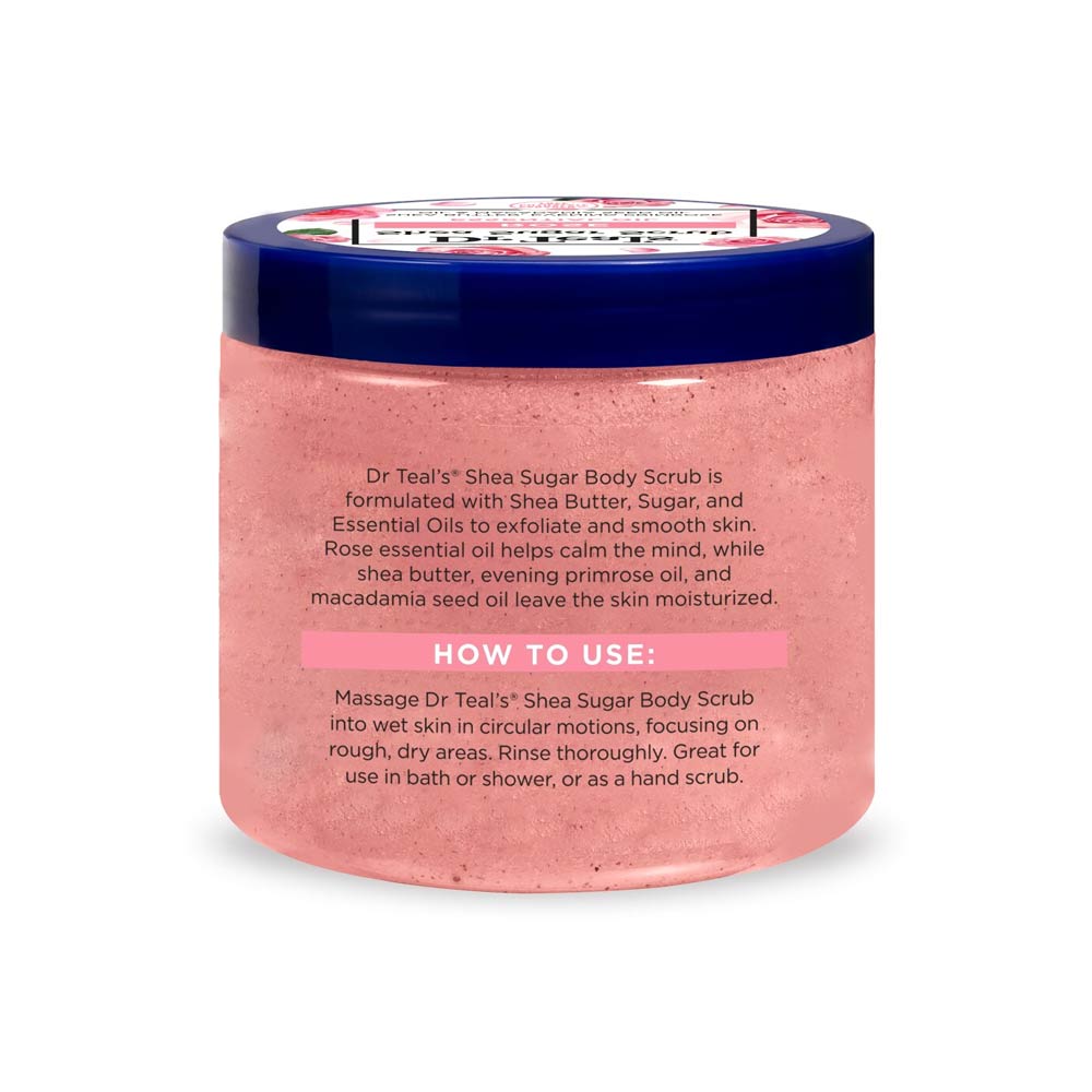 Dr Teal's Shea Sugar Body Scrub - Rose Essential Oil 538g