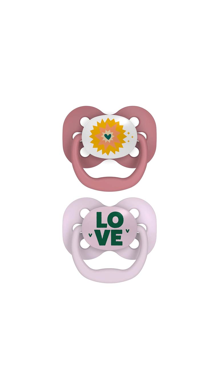 Dr. Brown's Advantage Pacifier (0-6m) Pink - 2 Pcs