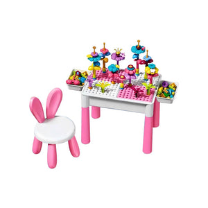 Dreamy Garden Building Blocks Table with Chair (3Yrs+) - 89 Blocks