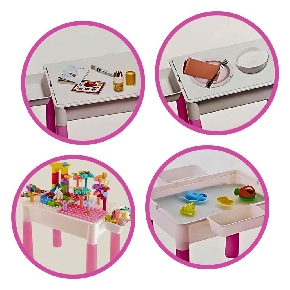 Dreamy Garden Building Blocks Table with Chair (3Yrs+) - 89 Blocks