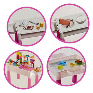 Dreamy Garden Building Blocks Table with Chair (3Yrs+) - 89 Blocks