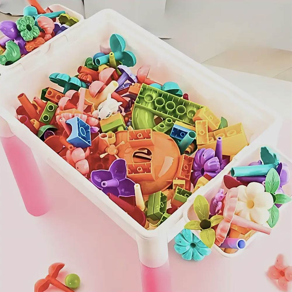 Dreamy Garden Building Blocks Table with Chair (3Yrs+) - 89 Blocks