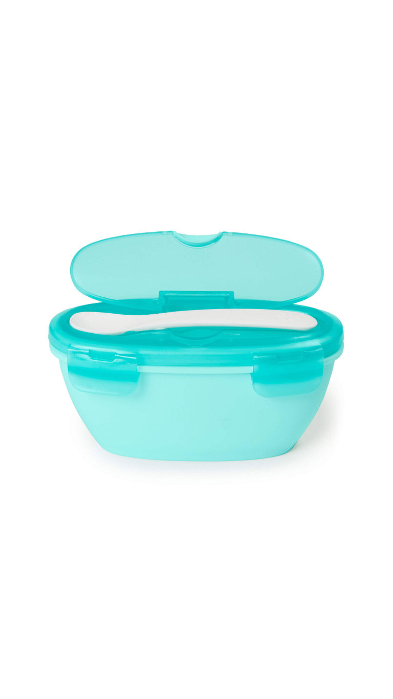 Skip Hop Easy Serve Travel Bowl & Spoon Teal