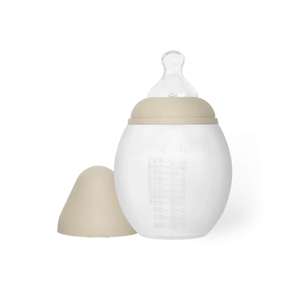 Elhee Silicone Anti Colic Baby Bottle Medium Flow (0m+) Sand - 330ml
