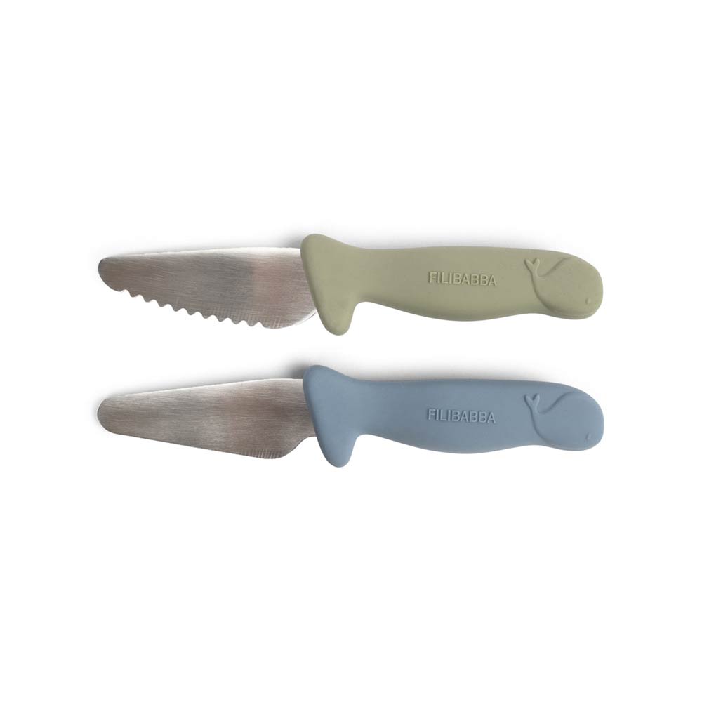 Filibabba Beginner's Knives (3yrs+) Powder Blue / Green - 2 Pcs