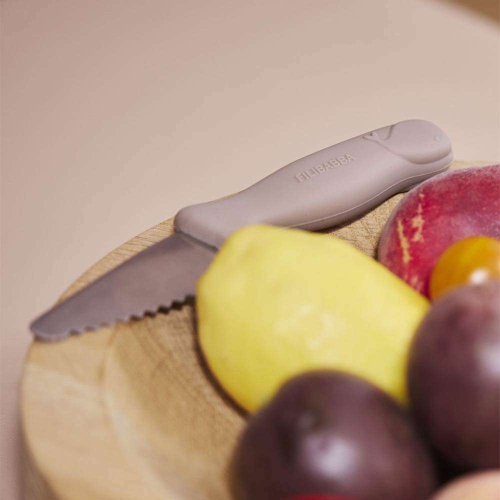 Filibabba Beginner's Cutting Knives - Warm Gray / Rose - 2 Pcs