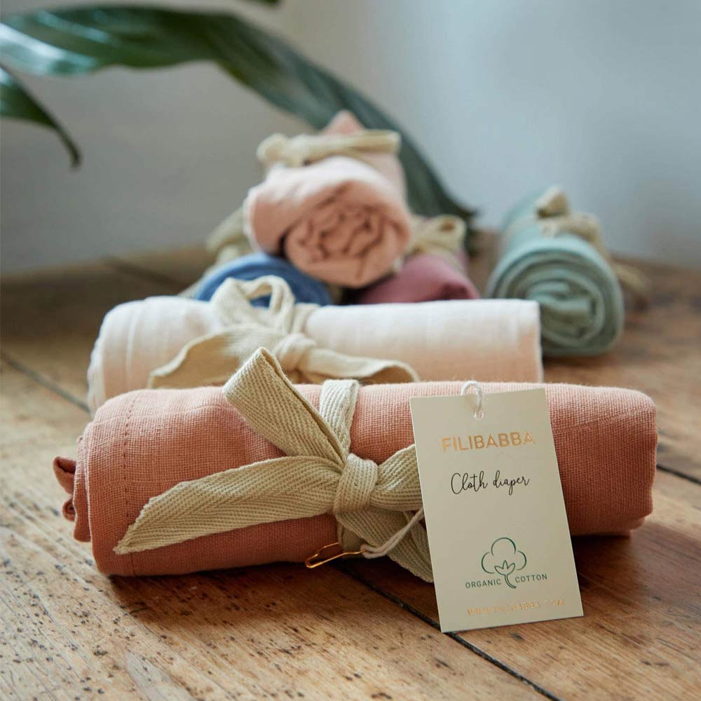 Filibabba Organic Cloth Diaper - Vintage Rose