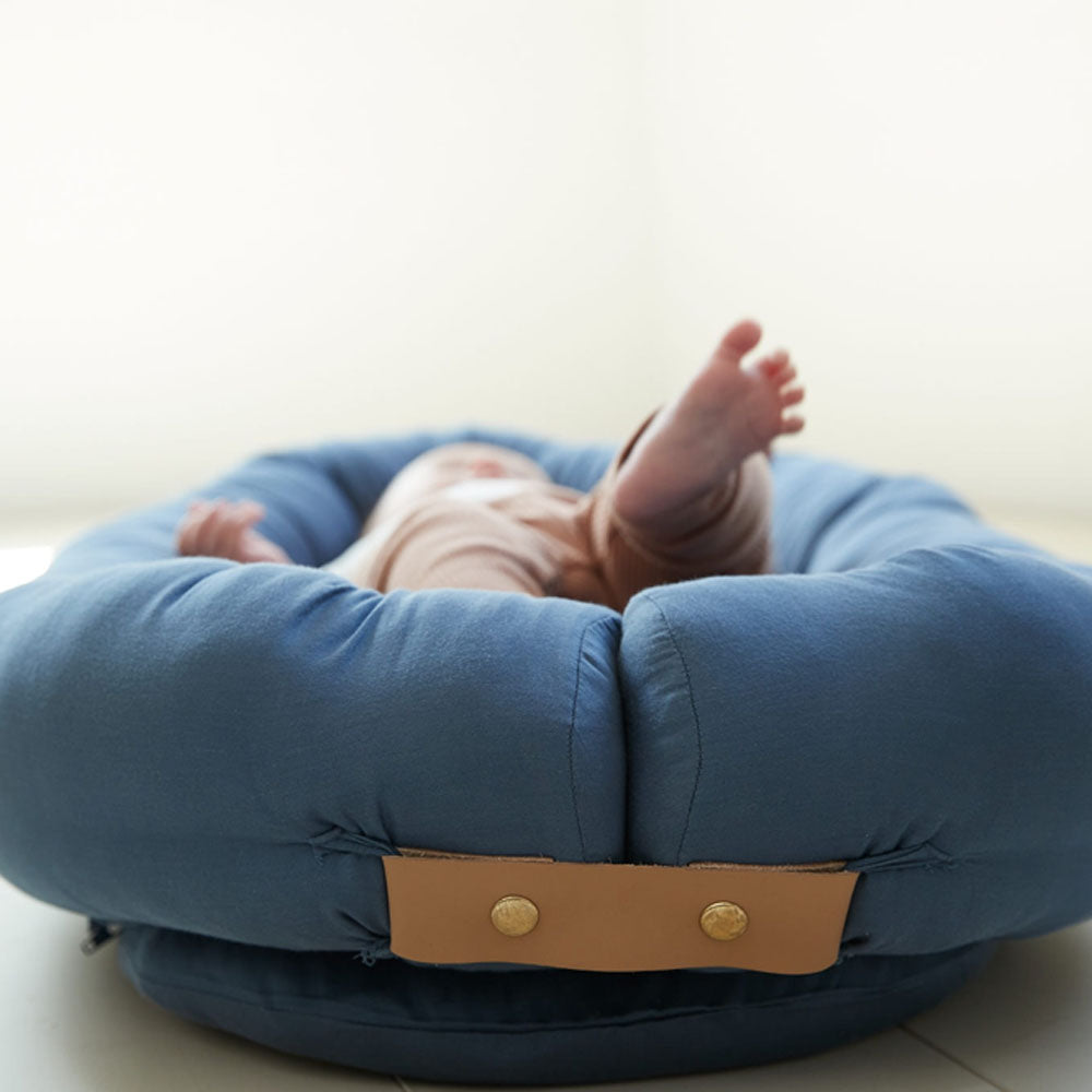 Filibabba Premium Kapok Babynest (0m+) - Muddly Blue