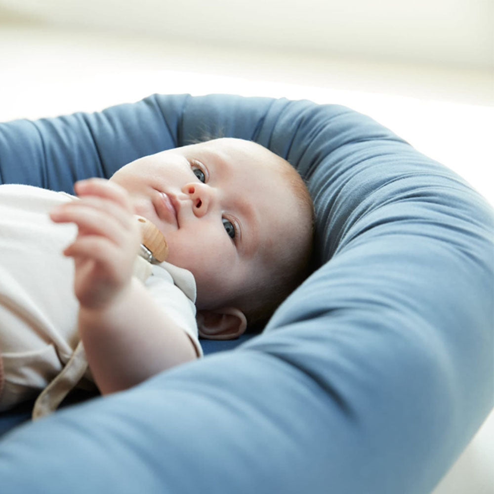 Filibabba Premium Kapok Babynest (0m+) - Muddly Blue