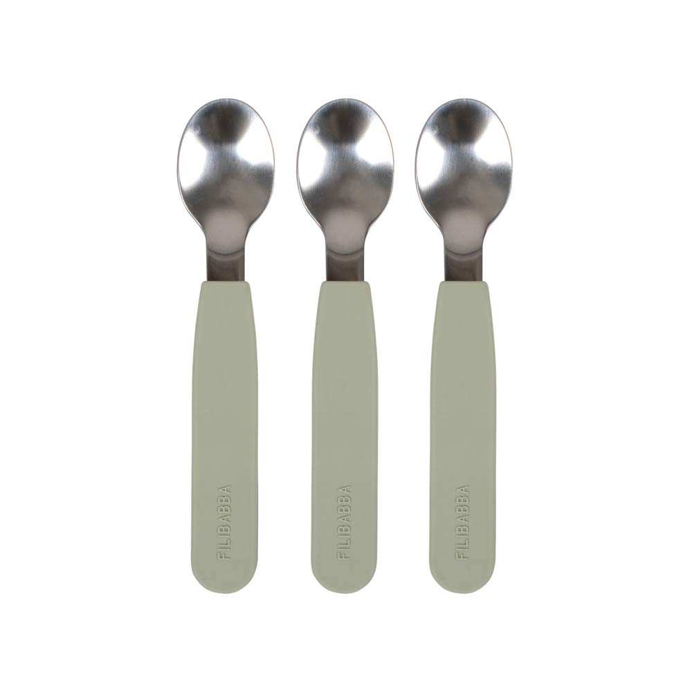 Filibabba Silicone Cutlery (6m+) Green - 3 Pcs