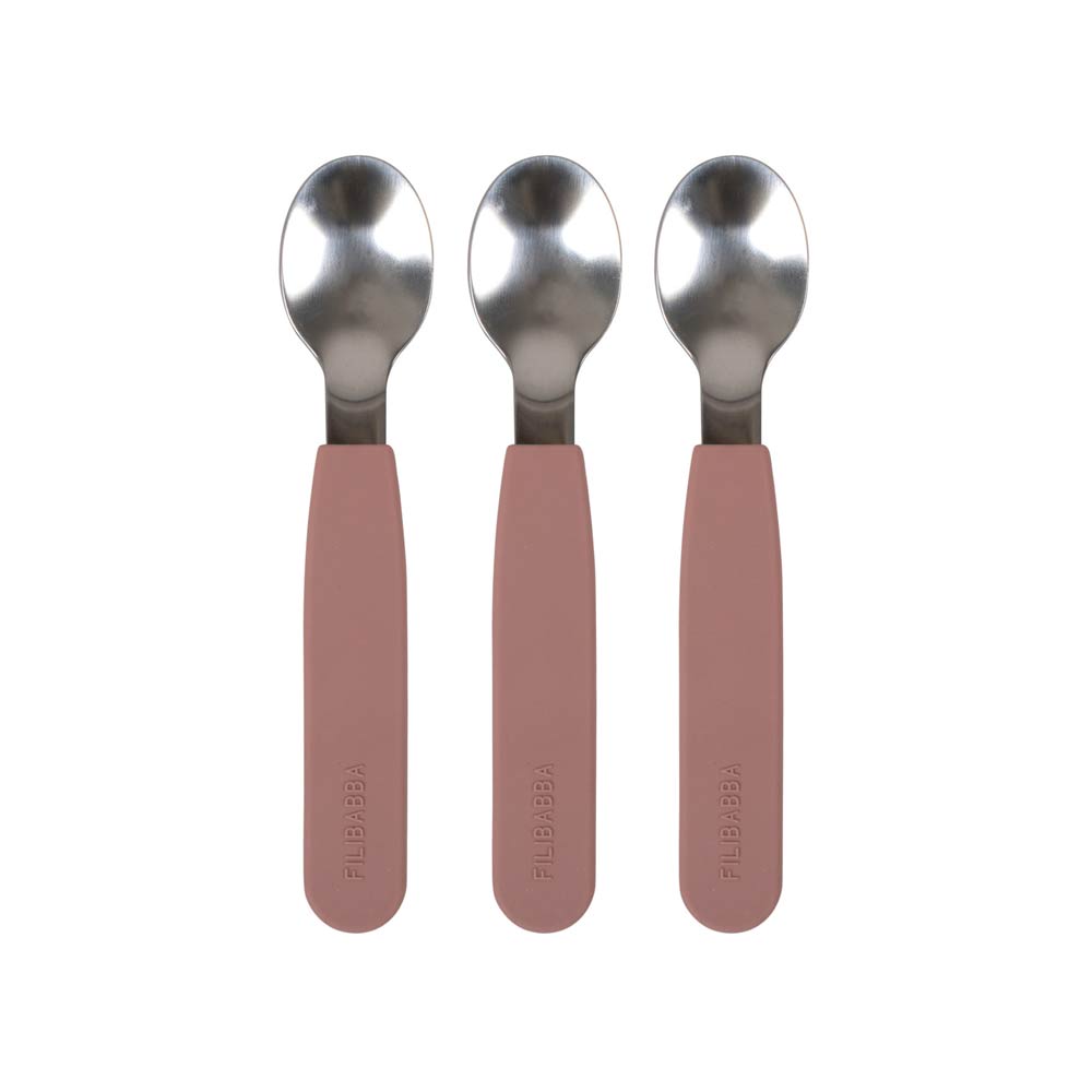 Filibabba Silicone Cutlery (6m+) Rose - 3 Pcs