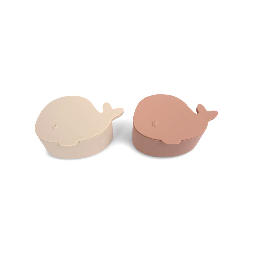 Filibabba Silicone Mini Snack Boxes Whale - Blush 2 Pcs