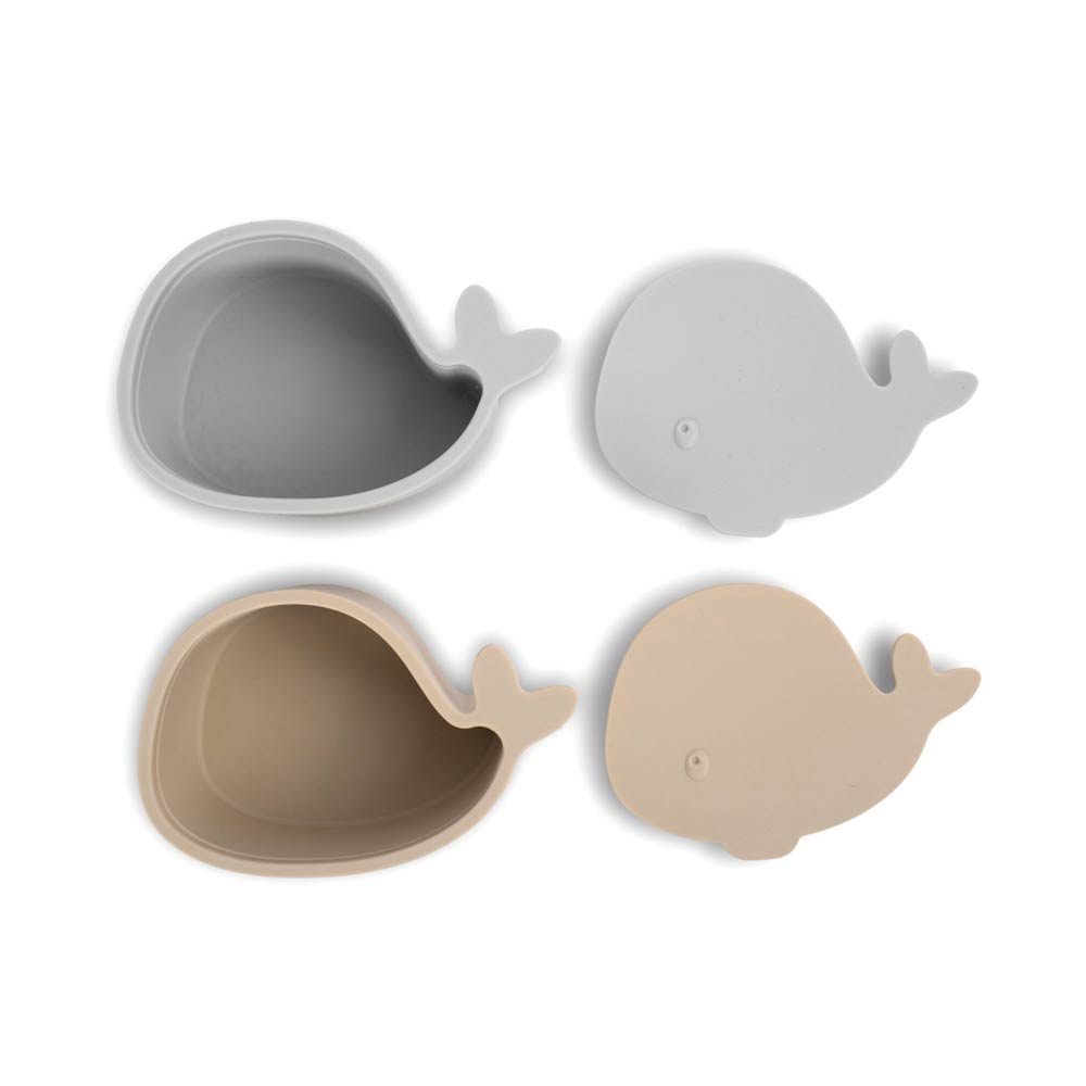 Filibabba Silicone Mini Snack Boxes Whale - Pearl Blue 2 Pcs