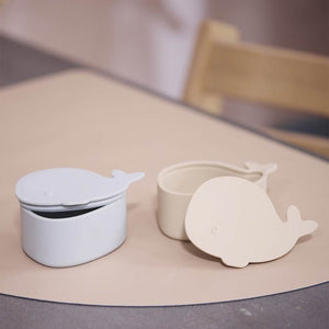 Filibabba Silicone Mini Snack Boxes Whale - Pearl Blue 2 Pcs