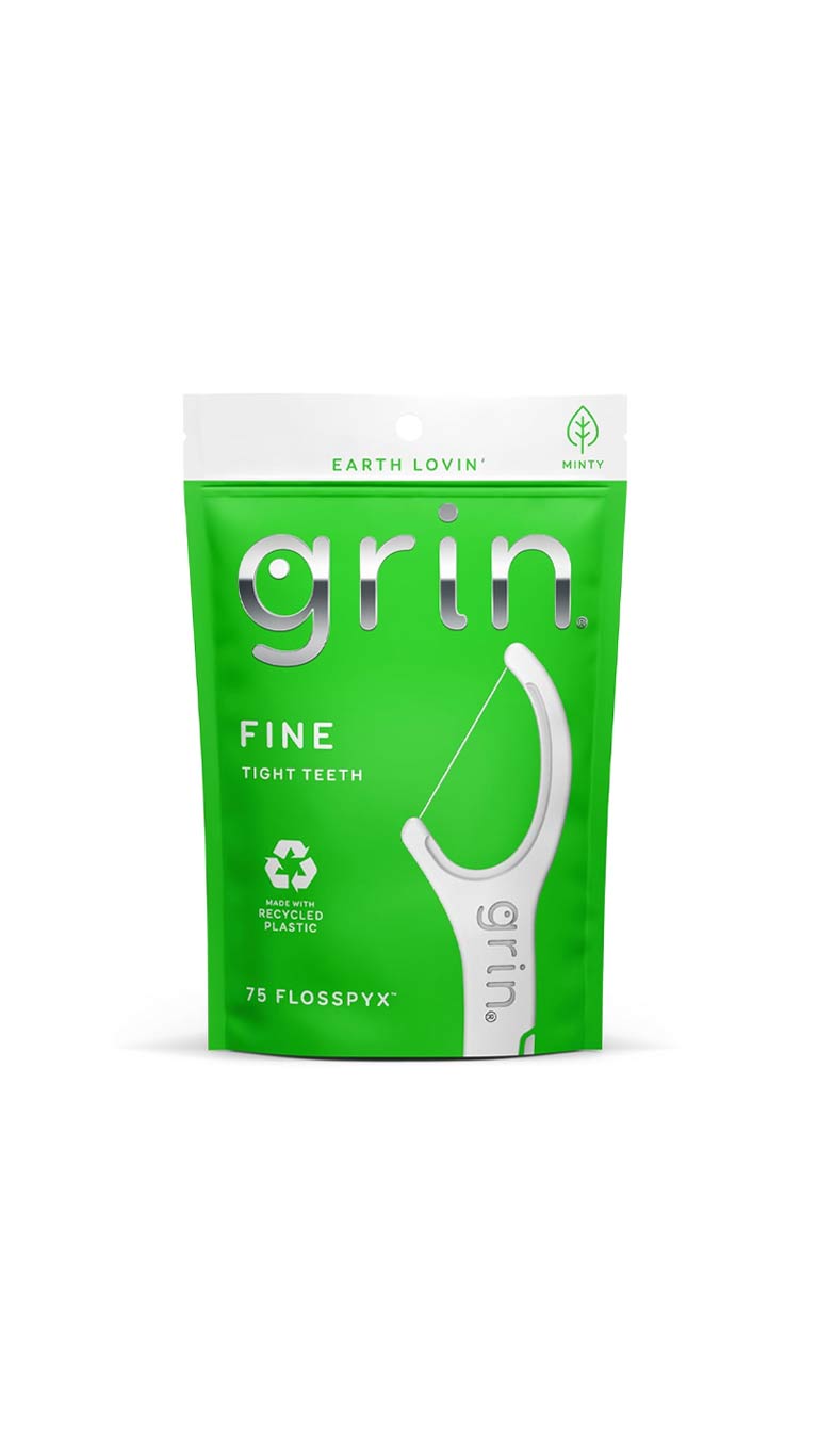 Grin Fine Tight Teeth - 75 Floss Picks