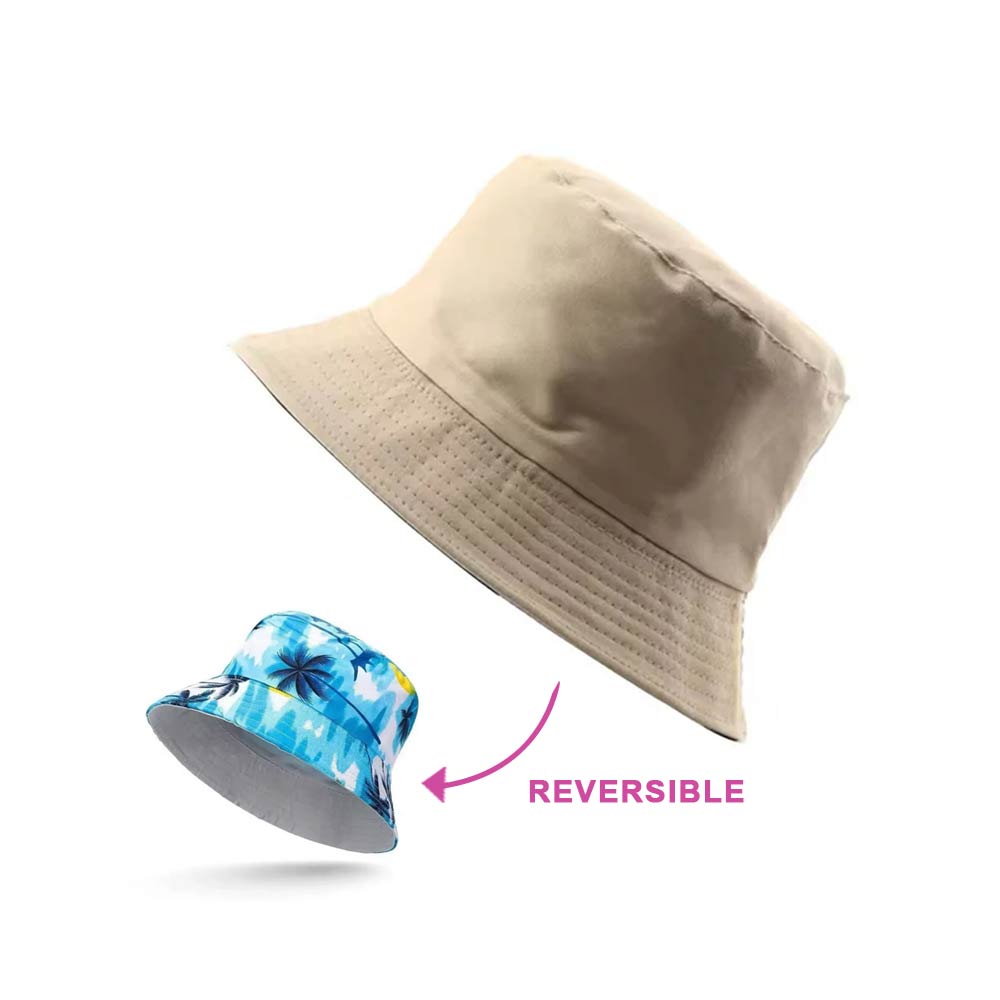 2-In-1 Reversible Fishermen Hat - Beige