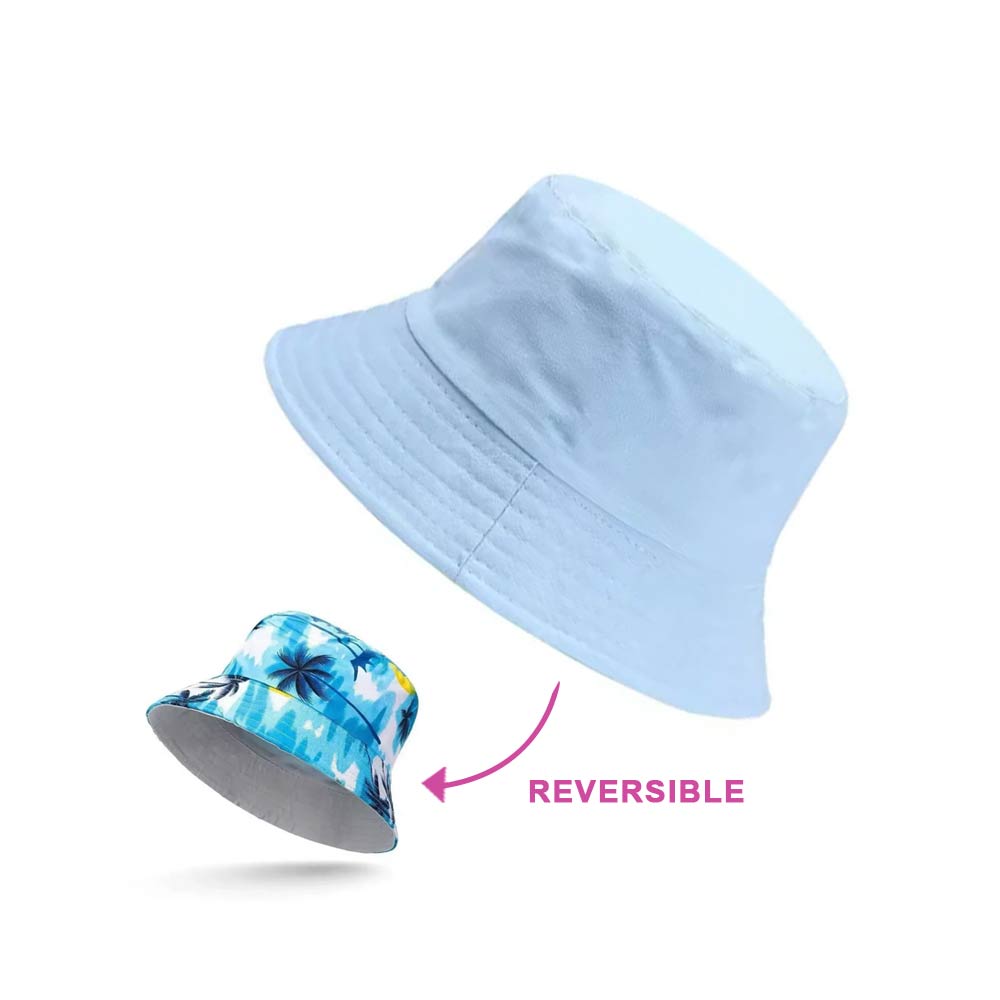 2-In-1 Reversible Fishermen Hat - Sky Blue