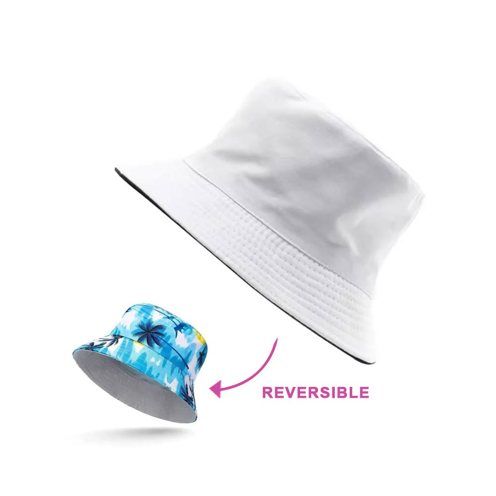 2-In-1 Reversible Fishermen Hat - White
