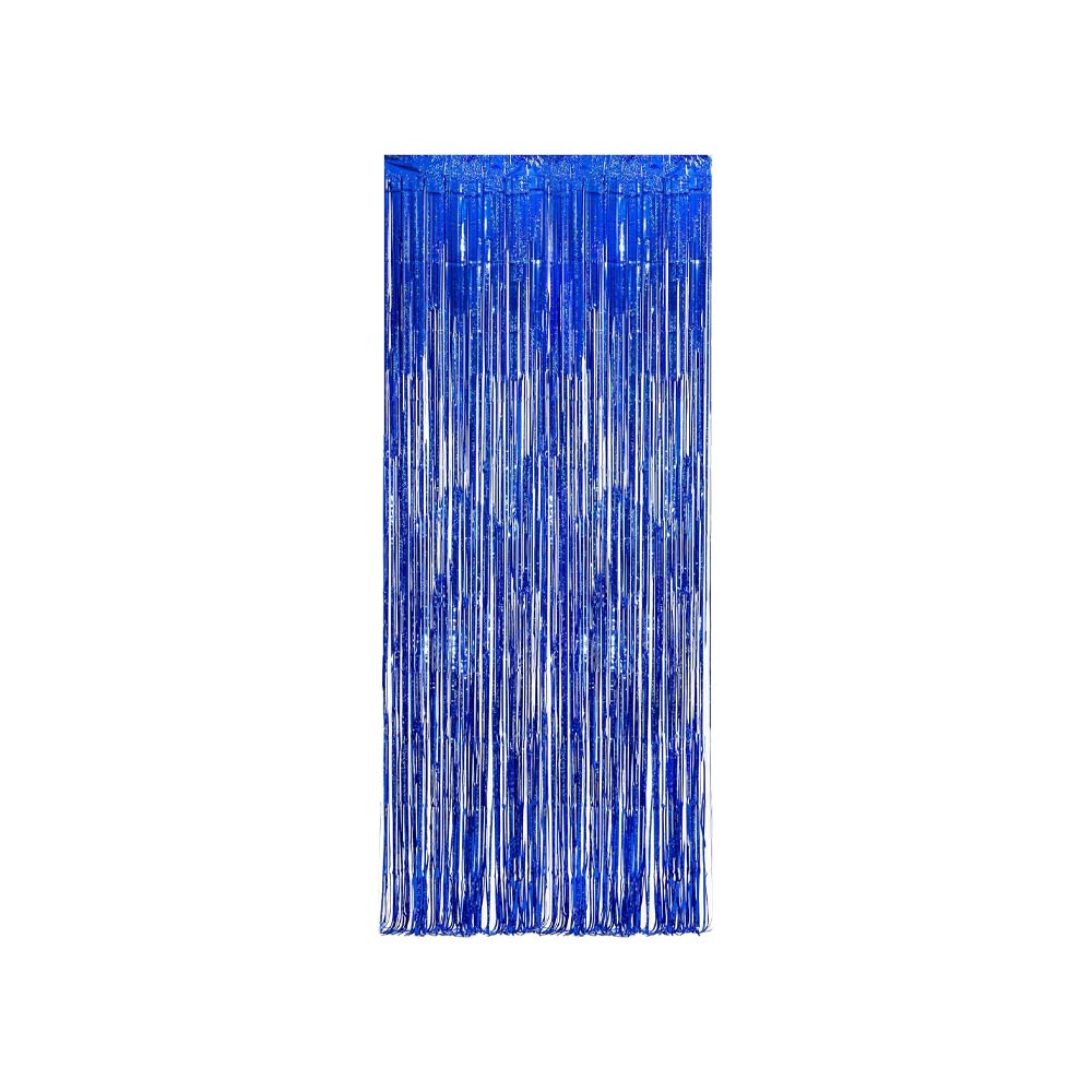 Foil Fringe Party Curtain - Blue