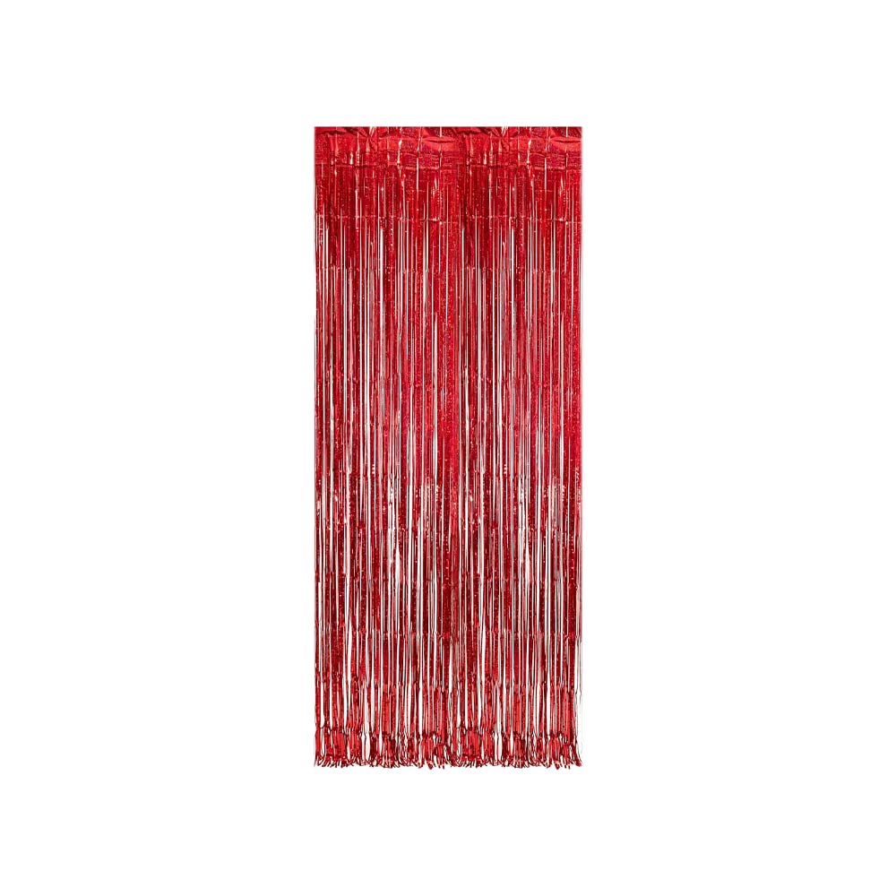 Foil Fringe Party Curtain - Red