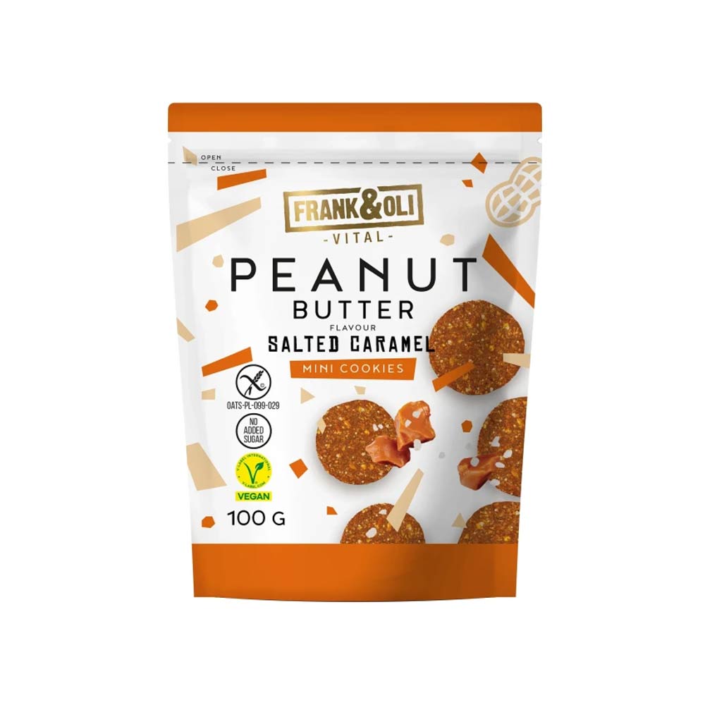 Frank & Oli Peanut Butter Salted Caramel Mini Cookies 100g