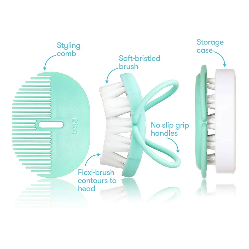 Fridababy Head-Hugging Hair Brush + Comb Set
