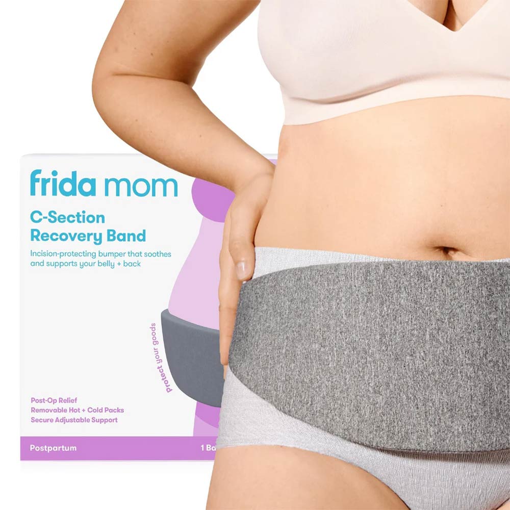 Fridamom C-Section Recovery Belly Band with 2 Hot + Cold Packs