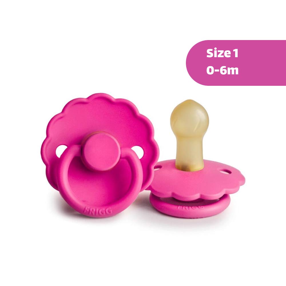 Frigg Daisy Latex Pacifier Size 1 (0-6m) Fuchsia - 1 Pc