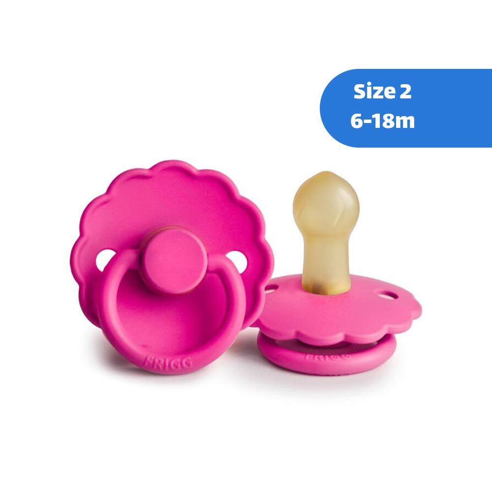 Frigg Daisy Latex Pacifier Size 2 (6-18m) Fuchsia - 1 Pc