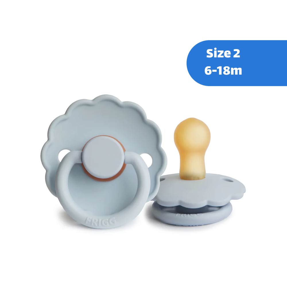Frigg Daisy Latex Pacifier Size 2 (6-18m) Powder Blue - 1 Pc