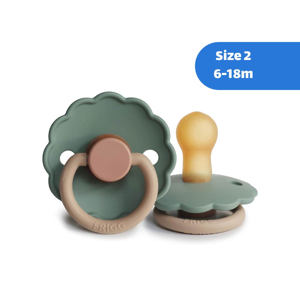 Frigg Daisy Latex Pacifier Size 2 (6-18m) Willow - 1 Pc