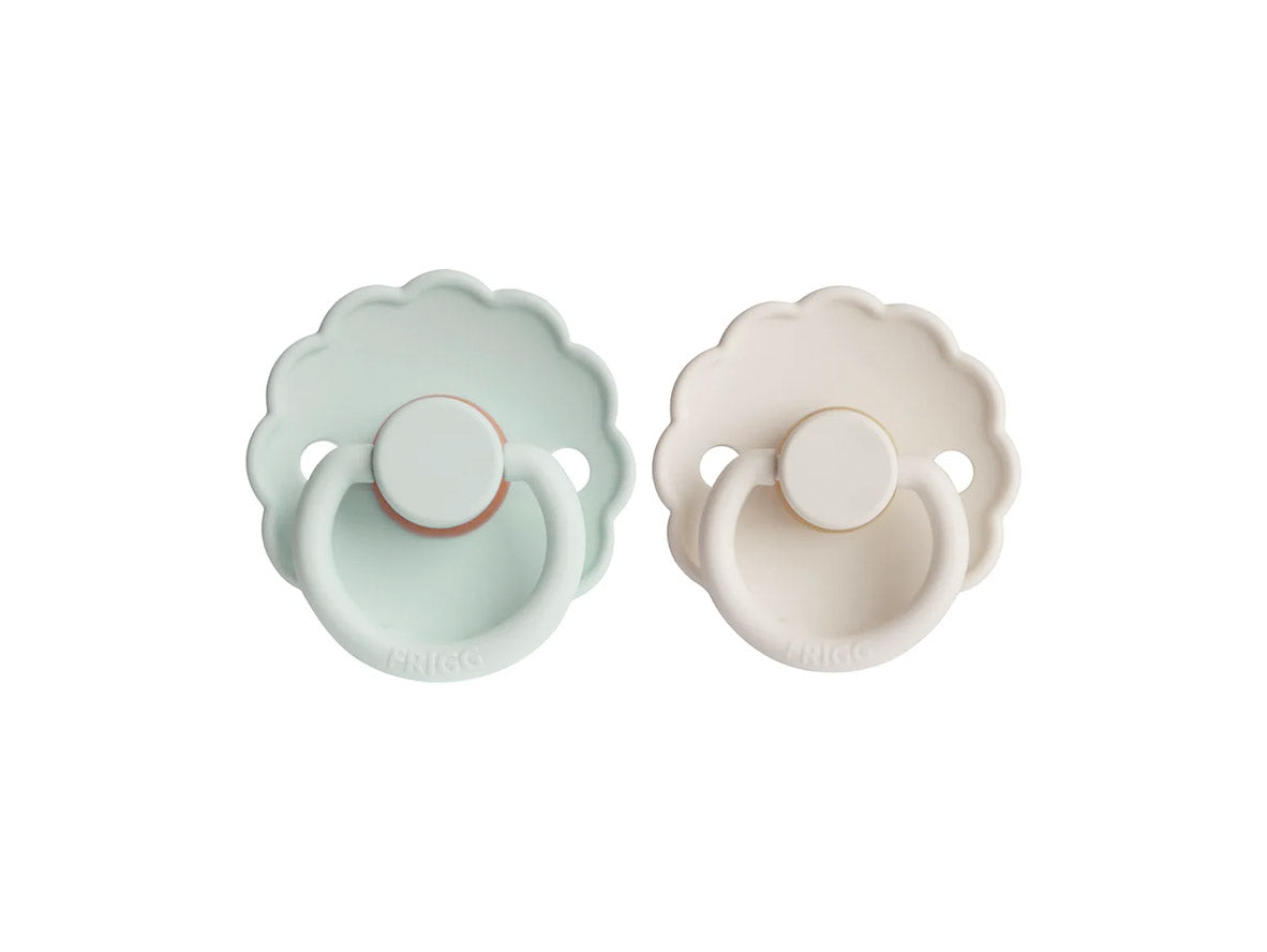 Frigg Daisy Latex Baby Pacifier Size 1 (0-6m) Seafoam/Cream - 2 pcs