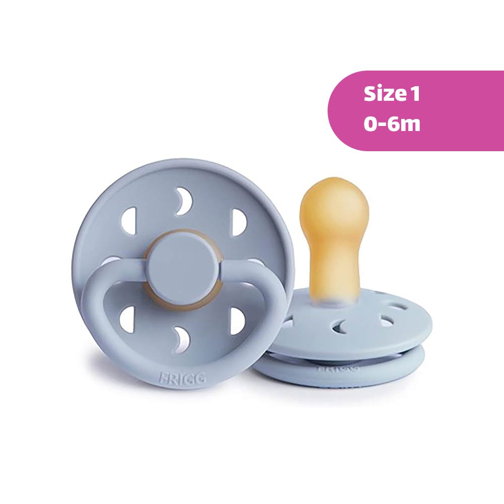 Frigg Moon Phase Latex Pacifier Size 1 (0-6m) Powder Blue - 1 Pc