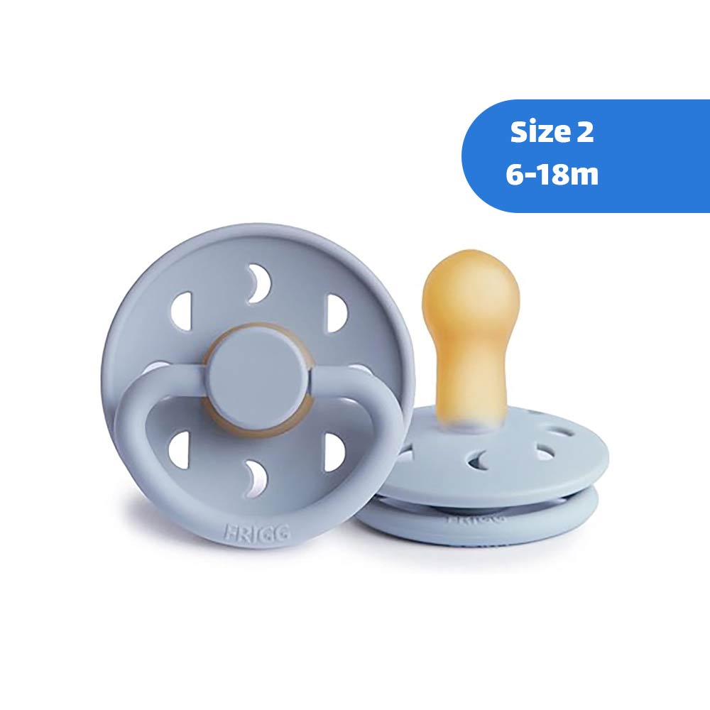 Frigg Moon Phase Latex Pacifier Size 2 (6-18m) Powder Blue - 1 Pc