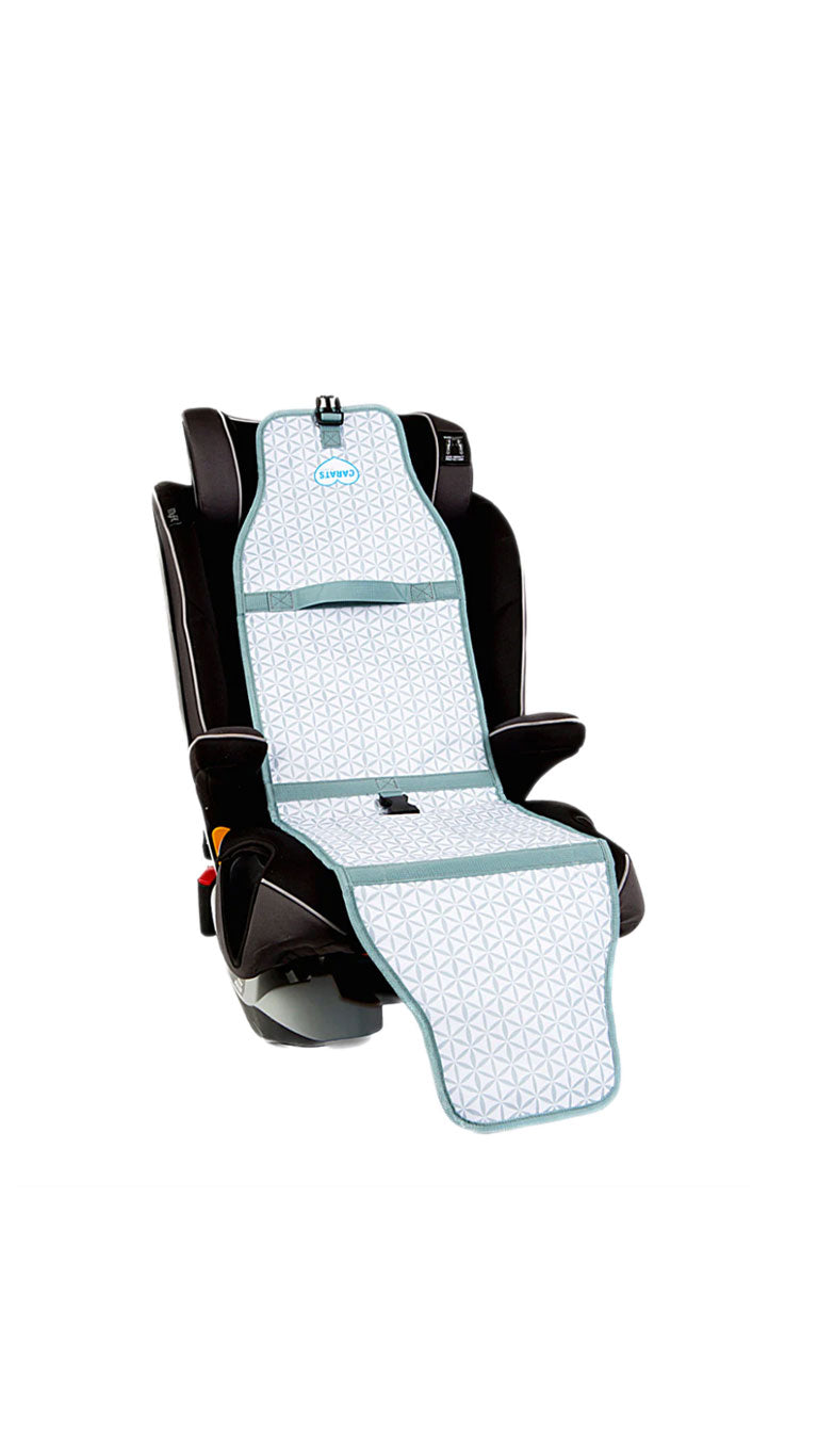Cool Carats Car Seat Cooler - Gray & White Geometric