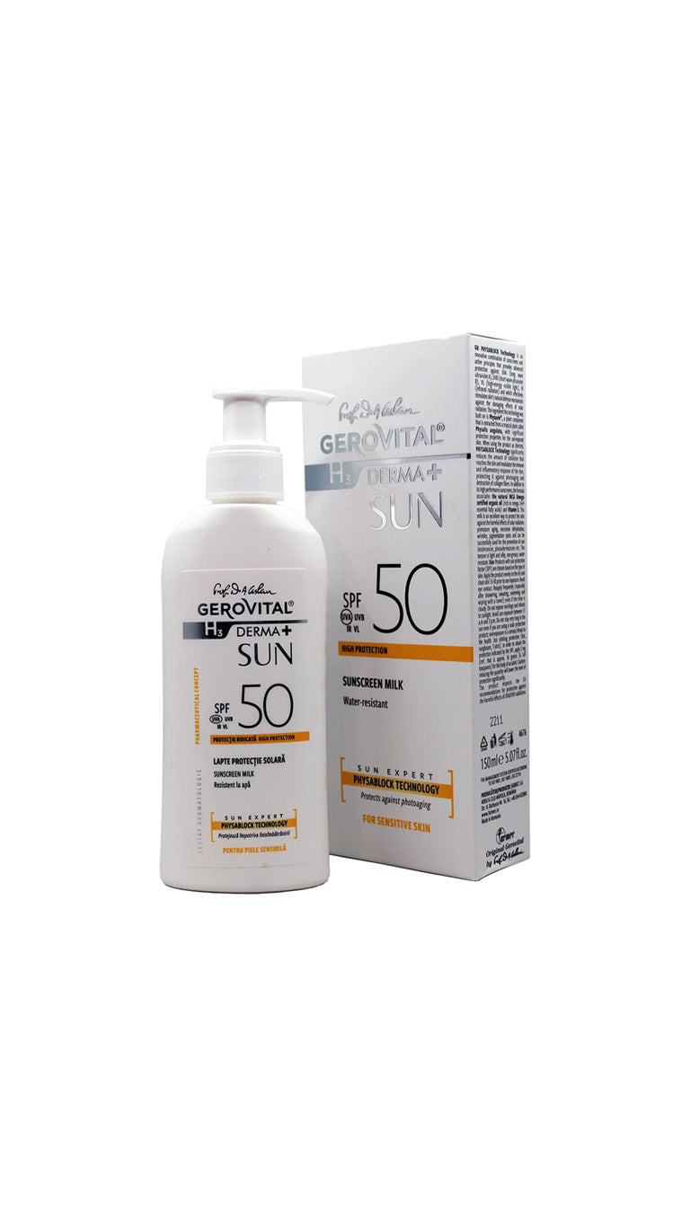 Gerovital H3 Sunscreen Milk SPF50 - 150ml 