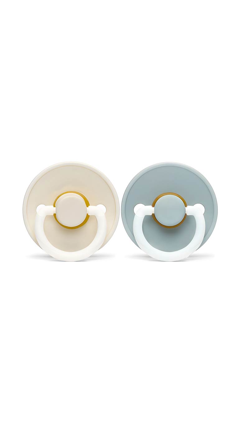 Tiny's Soft Natural Latex Pacifier Glows in the Dark - Blue & Beige