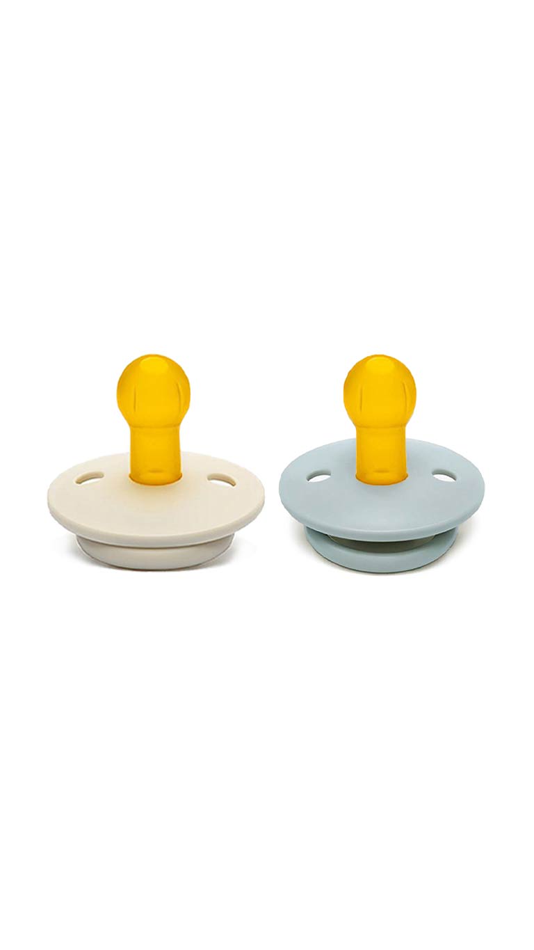Tiny's Soft Natural Latex Pacifier Glows in the Dark - Blue & Beige
