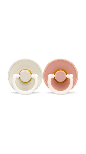 Tiny's Soft Natural Latex Pacifier Glows in the Dark - Pink & Beige