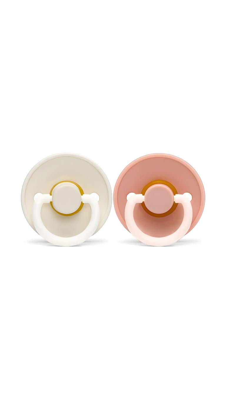 Tiny's Soft Natural Latex Pacifier Glows in the Dark - Pink & Beige